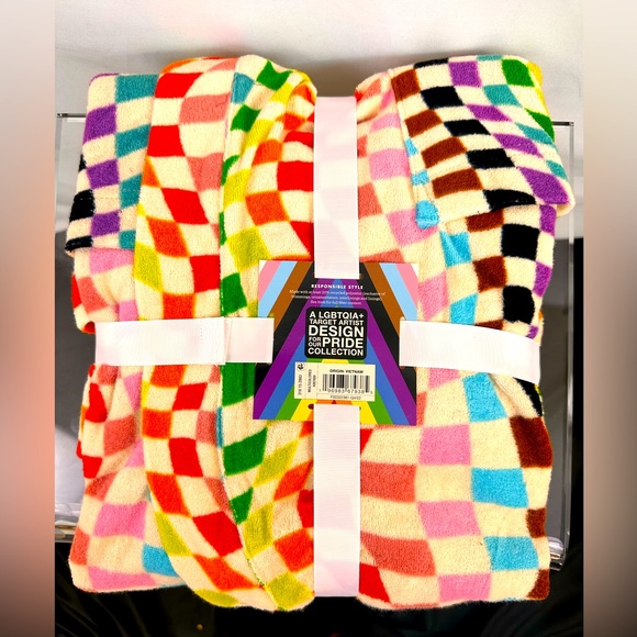 Target Pride Unisex Mid Length Wrap Robe with Belt LGBTQ + Pride NWT - Picture 4 of 9